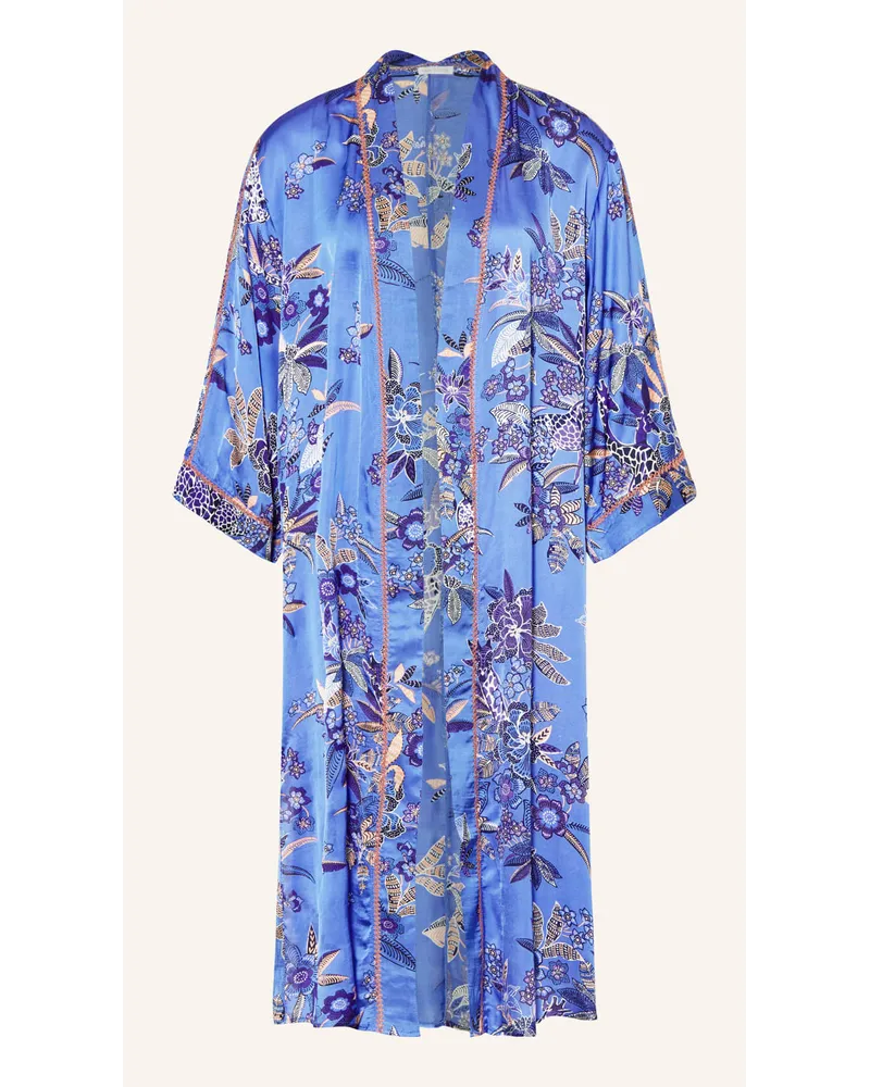 Poupette St Barth Damen-Kimono ERICA aus Satin Blau