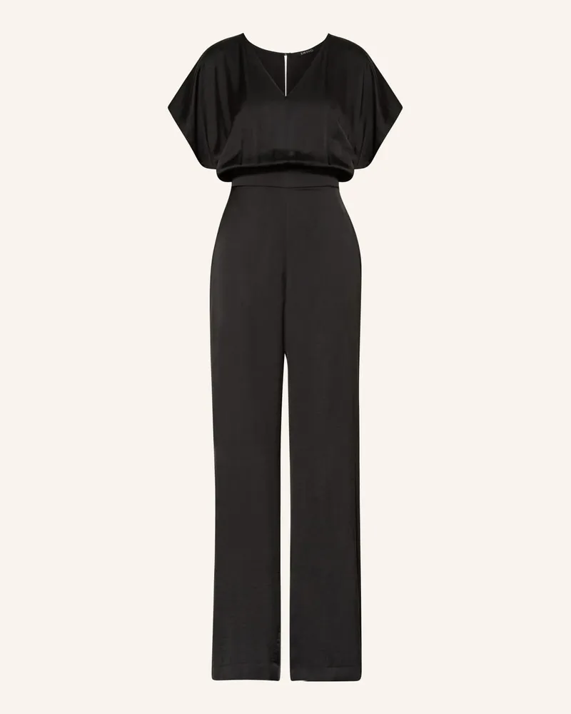 Swing Jumpsuit aus Satin Schwarz