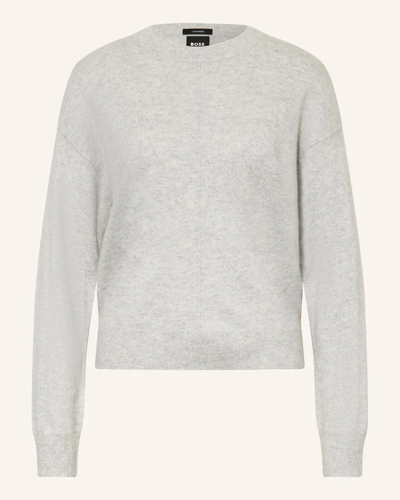 HUGO BOSS Cashmere-Pullover Fascona grau Hellgrau