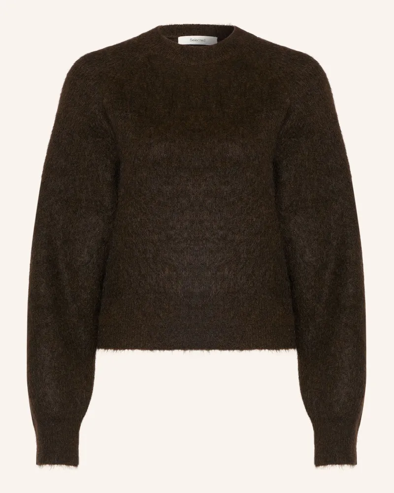 Selected Pullover Mit Mohair braun Dunkelbraun