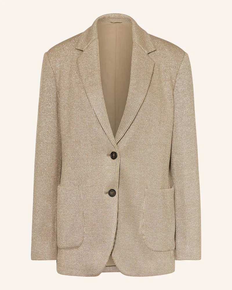 Brunello Cucinelli Blazer mit Glitzergarn Hellbraun