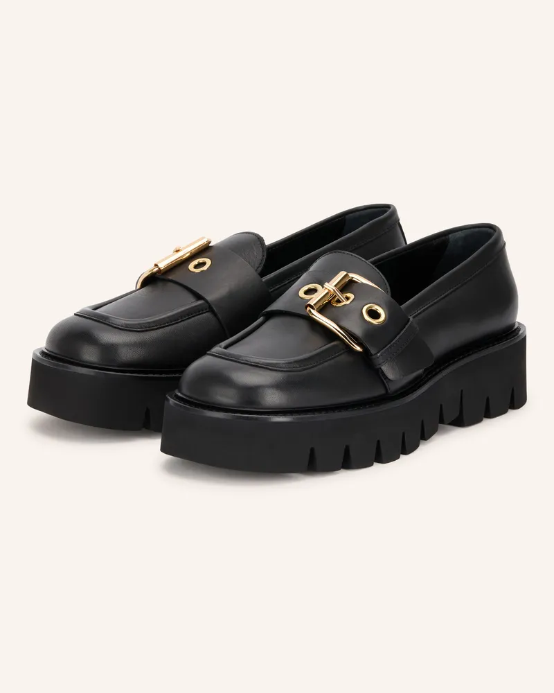 Attilio Giusti Leombruni Plateau-Loafer Luggie schwarz Schwarz