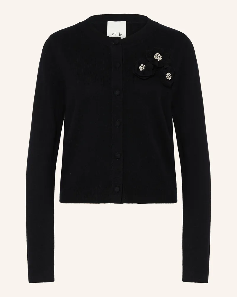 ALLUDE Strickjacke Mit Cashmere Und Schmucksteinen schwarz Schwarz