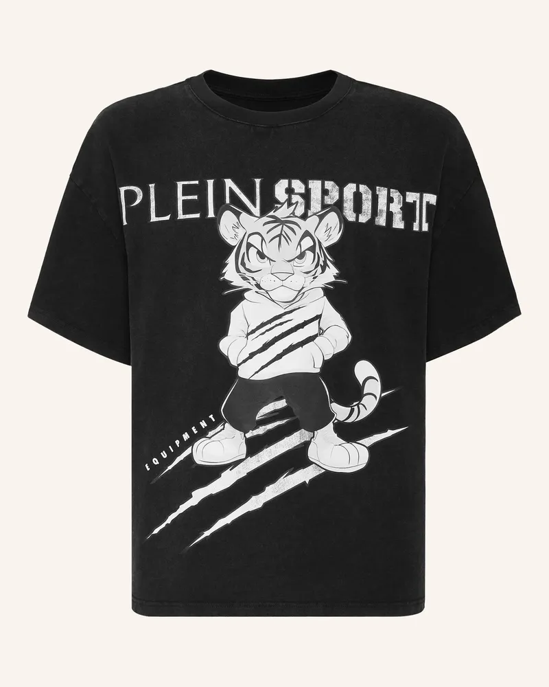 Philipp Plein Plein Sport T-Shirt Rundhalsausschnitt Ss Tiger schwarz Schwarz