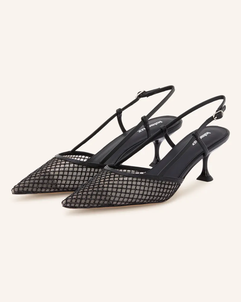 Lola Cruz Slingpumps Ruby 55 Mit Schmucksteinen schwarz Schwarz