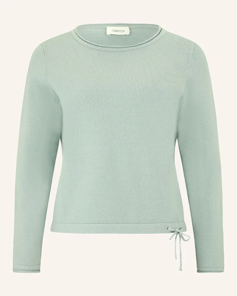 Cartoon Pullover blau Hellgrün