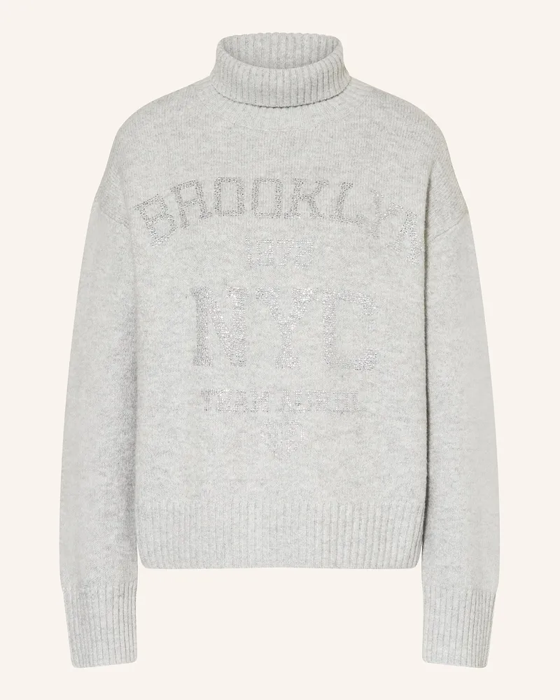 MARC AUREL Rollkragenpullover Mit Schmucksteinen grau Hellgrau