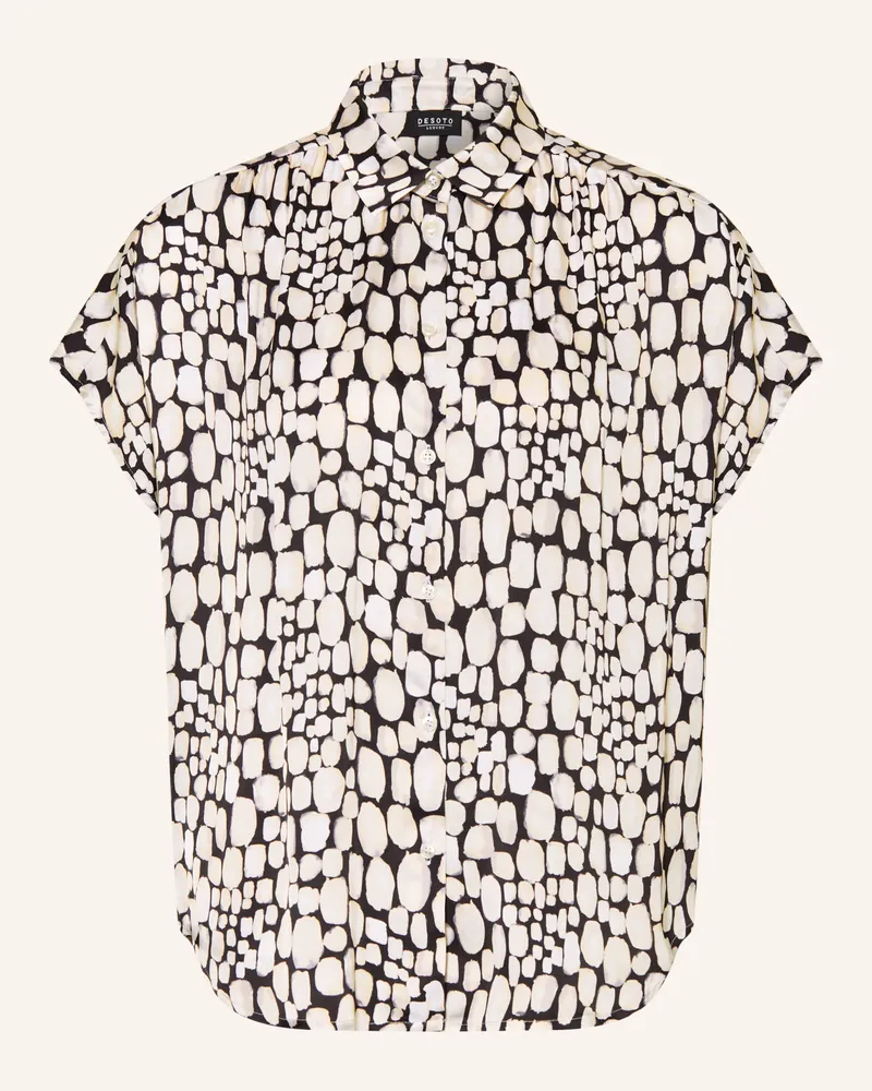 DESOTO Hemdbluse Florine Aus Satin schwarz Beige