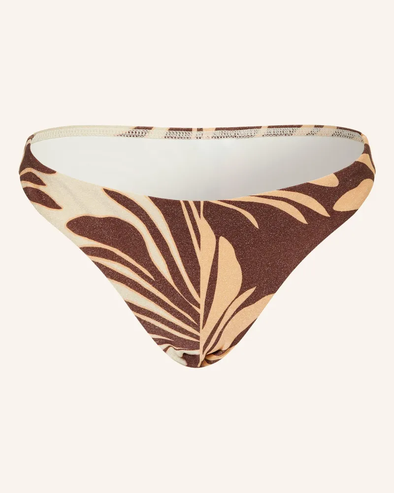 JETS Australia Basic-Bikini-Hose DAHLIA PALM mit Glitzergarn Braun