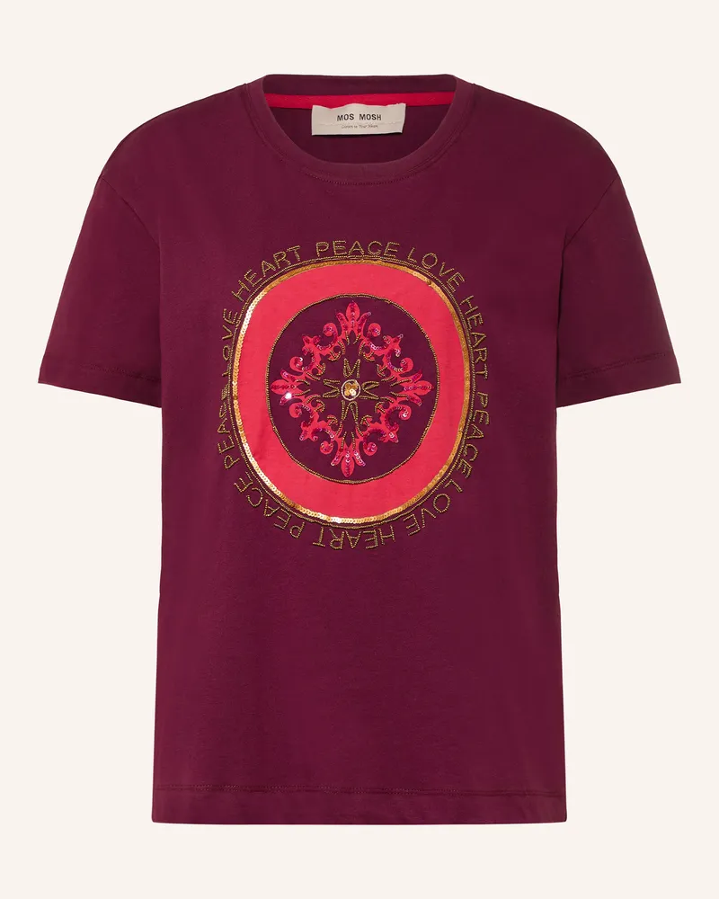 Mos Mosh T-Shirt Mmasli Mit Pailletten Und Schmuckperlen rot Dunkelrot