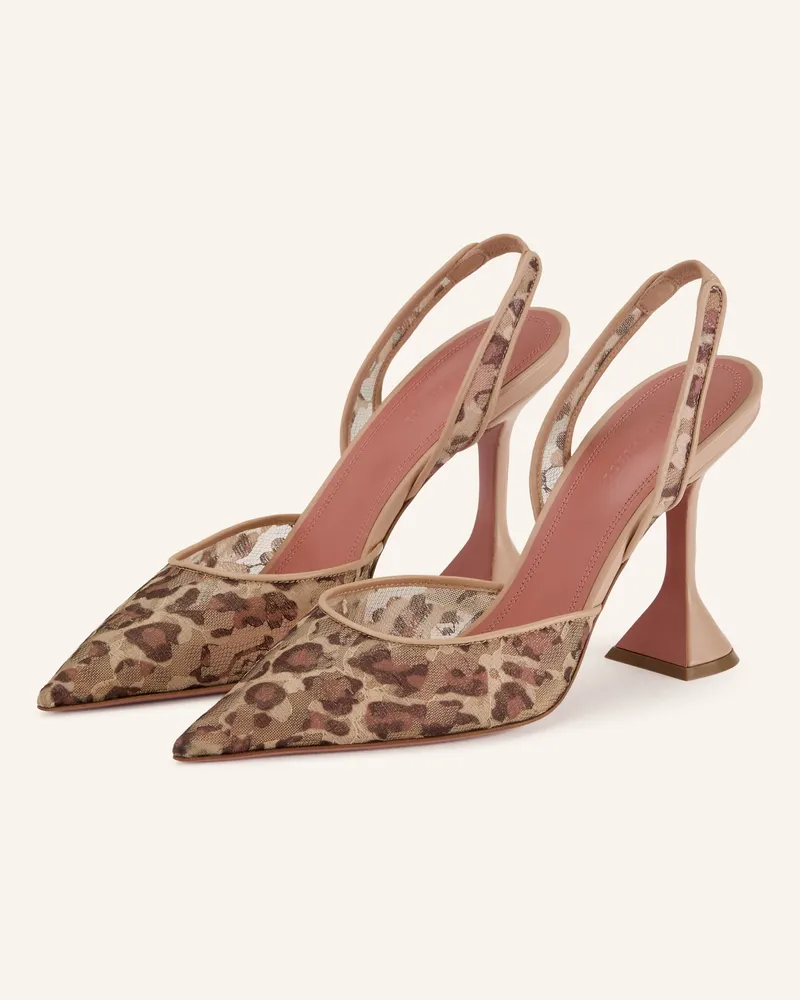 Amina Muaddi Slingpumps Holli Lace Sling 95 beige Beige