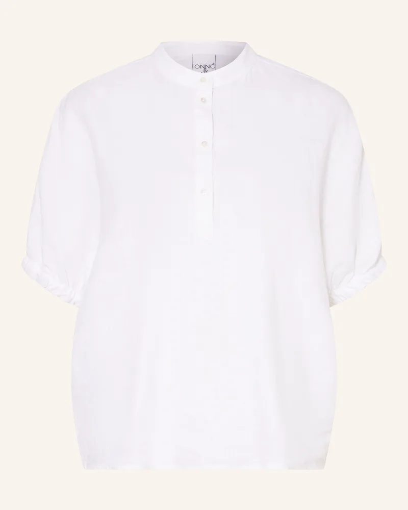 tonno e panna Blusenshirt aus Leinen Weiss