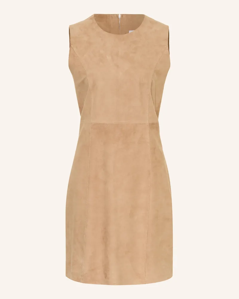 Mrs & HUGS Lederkleid beige Camel