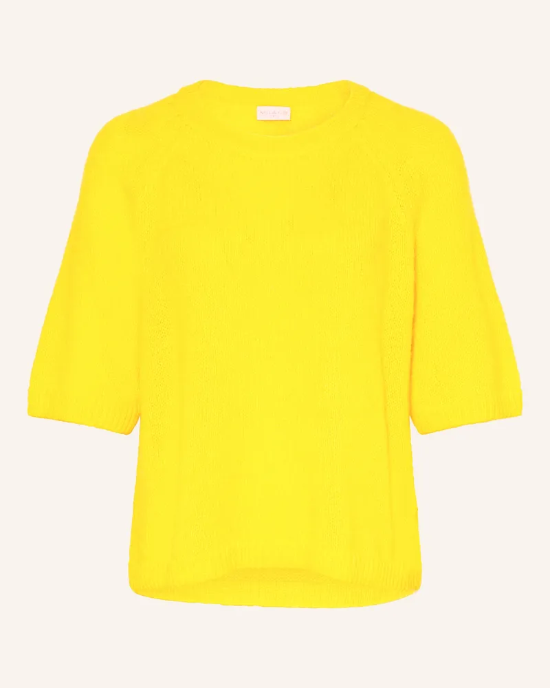 Milano Italy Strickshirt Mit Mohair gelb Neongelb