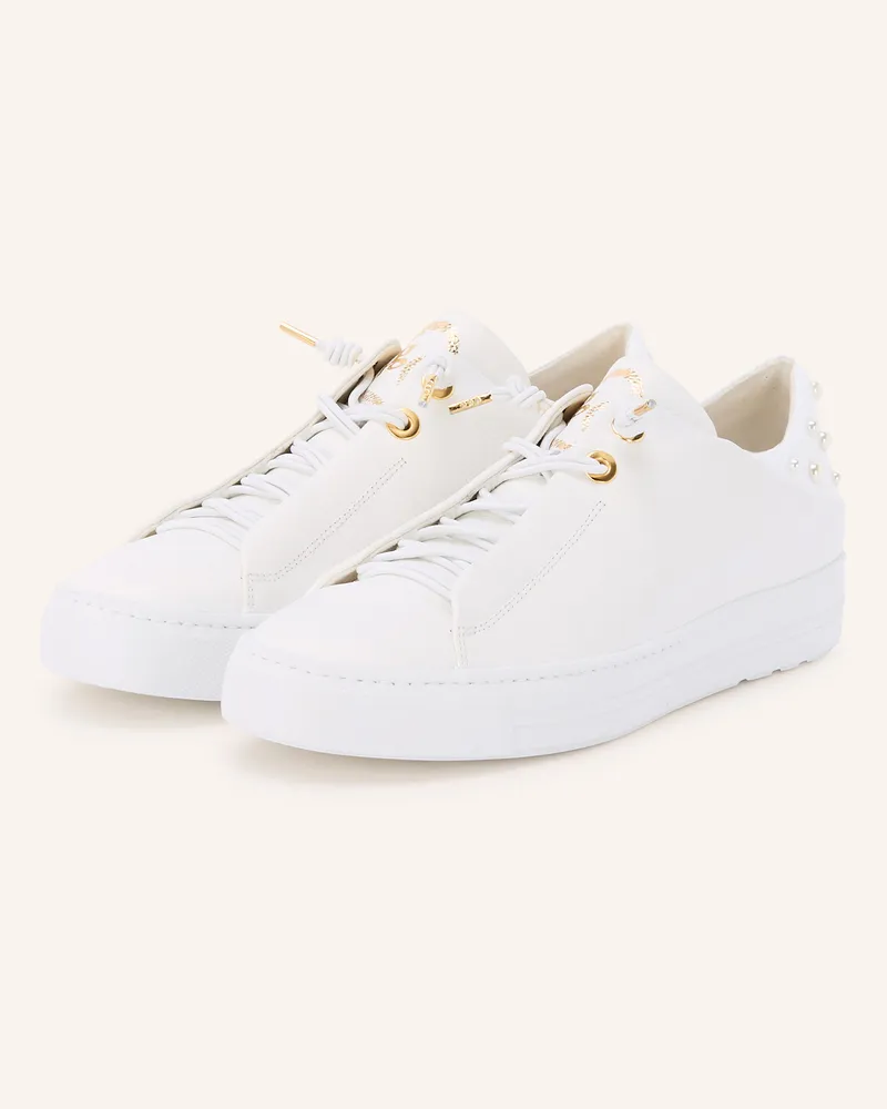paul green Sneaker mit Schmuckperlen Weiss