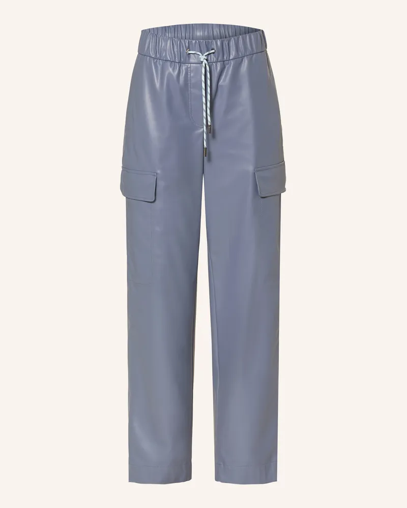 Marc Cain Cargohose In Lederoptik blau 380