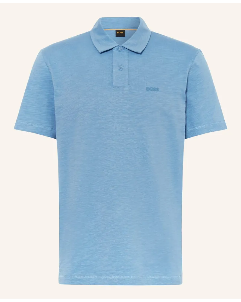 HUGO BOSS Jersey-Poloshirt SLUB Blau