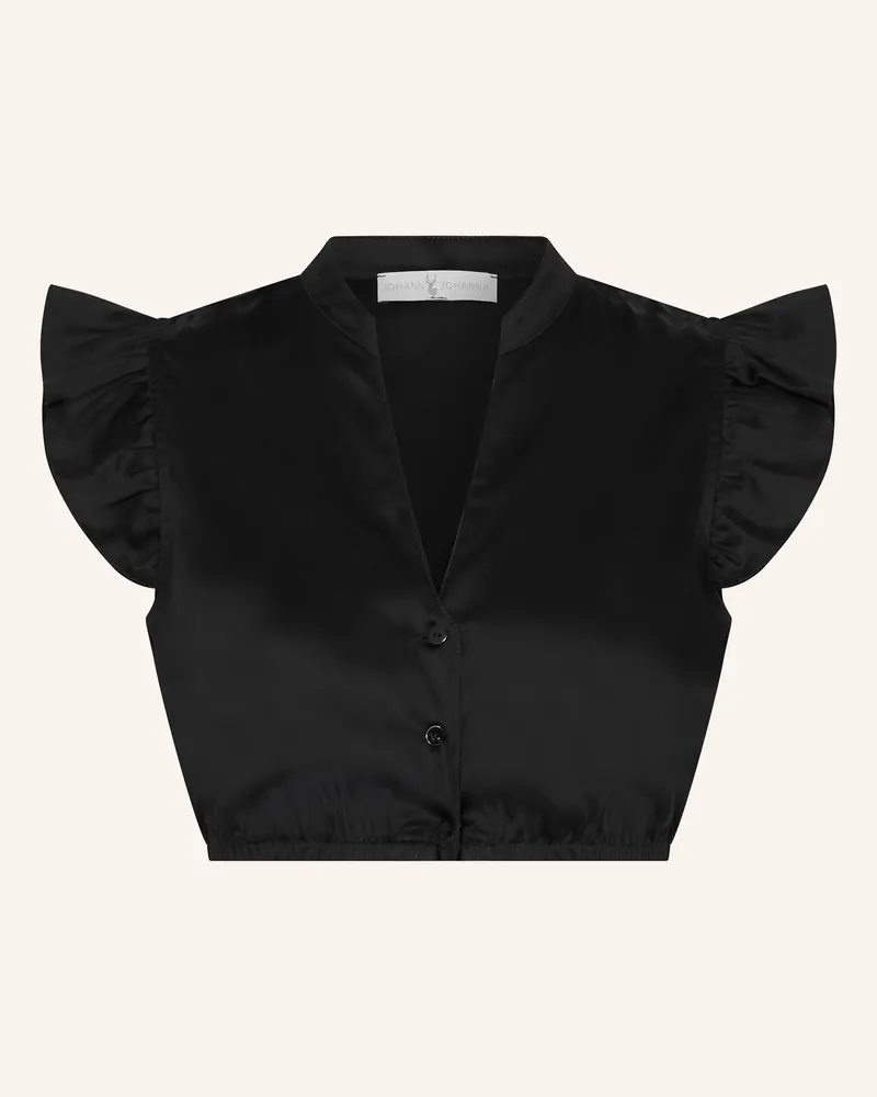 Johann & Johanna Dirndlbluse schwarz Schwarz