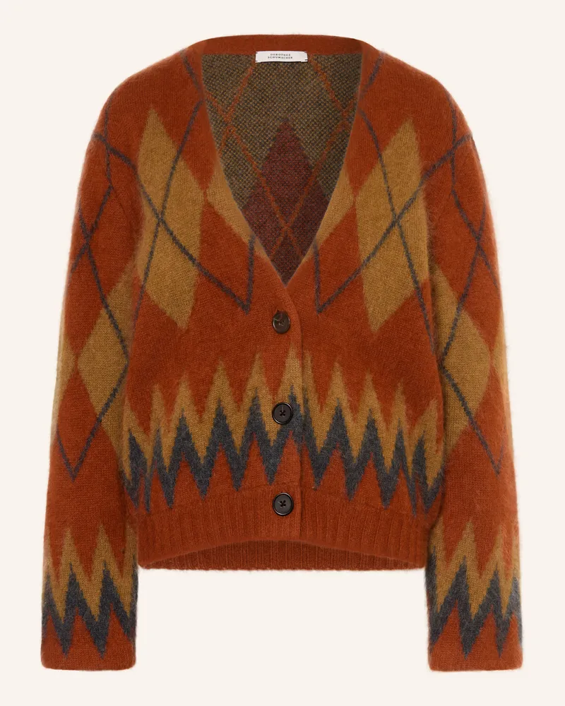 Dorothee Schumacher Strickjacke Argyle Statements Mit Cashmere orange Dunkelorange