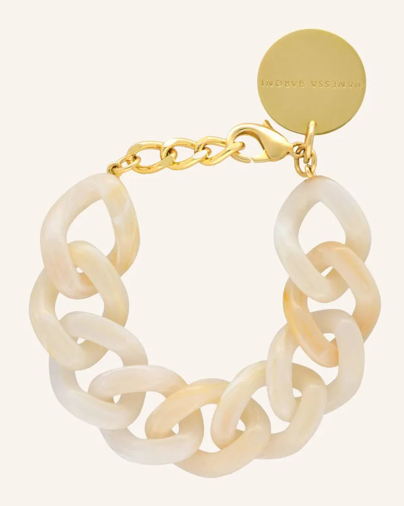 Vanessa Baroni Armband Flat Chain Bracelet Pearl Marble By Glambou weiss Weiss