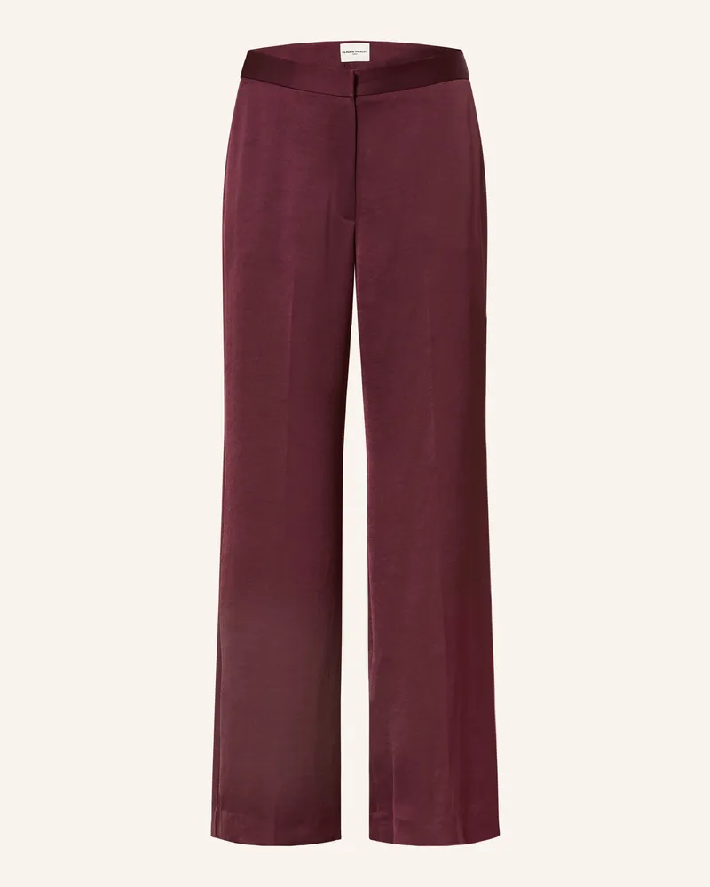 Claudie Pierlot Marlenehose aus Satin Dunkelrot