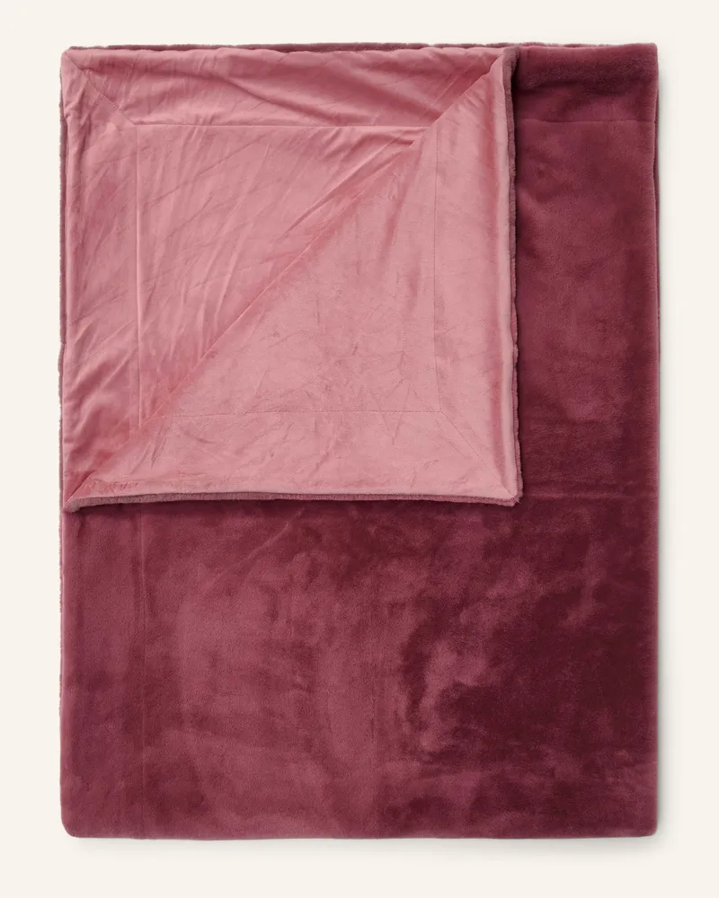 Essenza Kunstpelz-Plaid Furry rot Altrosa