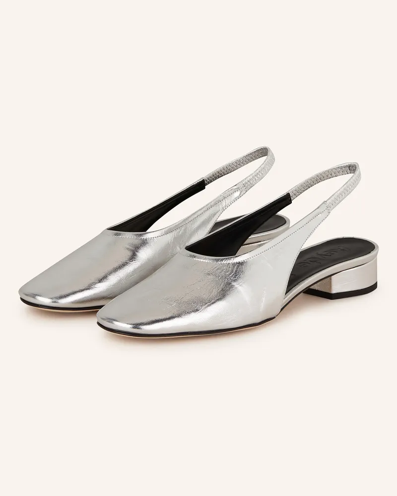 aeyde Slingpumps DUA CRACKLE Silber