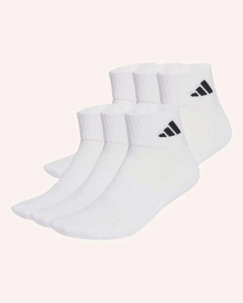 adidas 6er-Pack Sportsocken CUSHIONED ESSENTIALS ANKLE Weiss