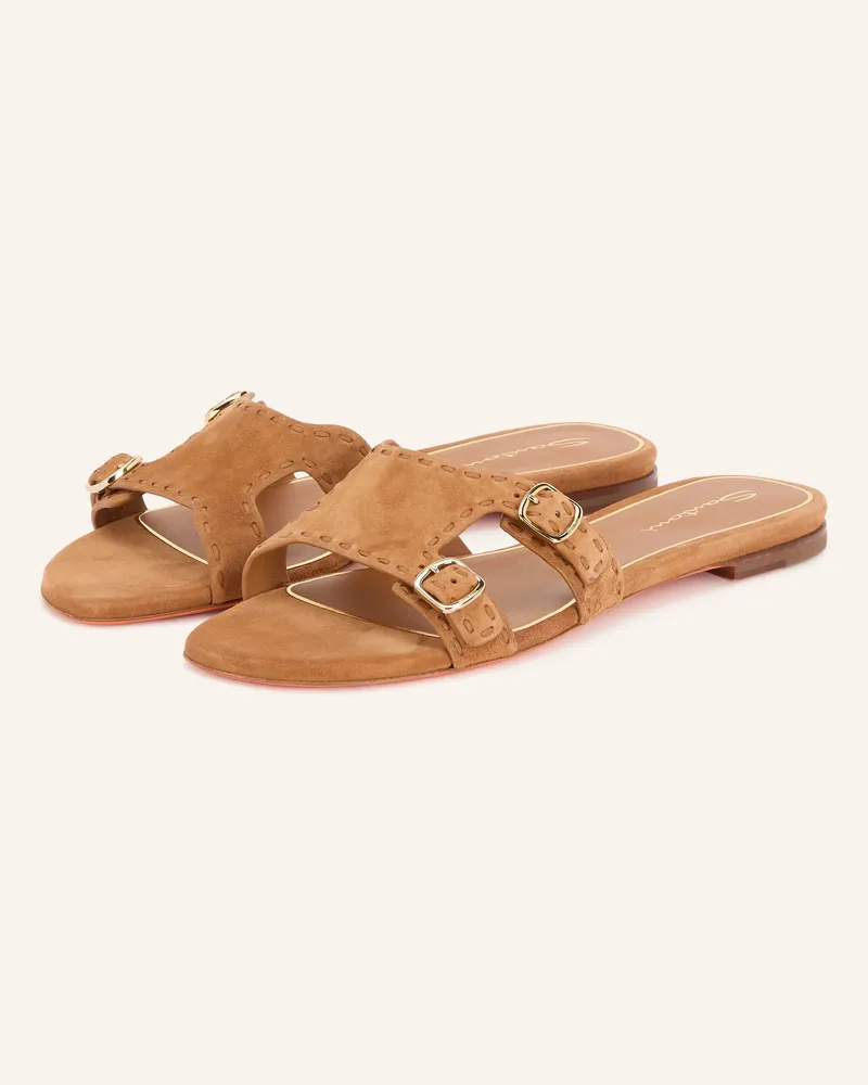 Santoni Pantoletten Didiflair braun Hellbraun