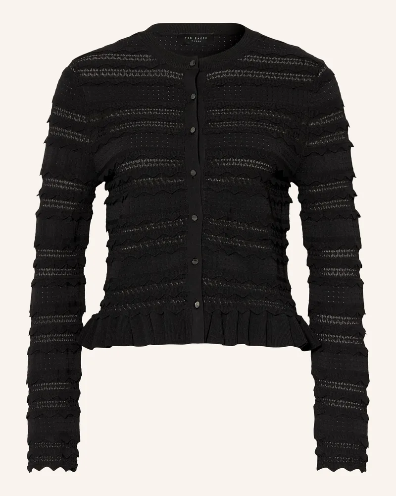 Ted Baker Strickjacke Avria Mit Rüschen schwarz Schwarz