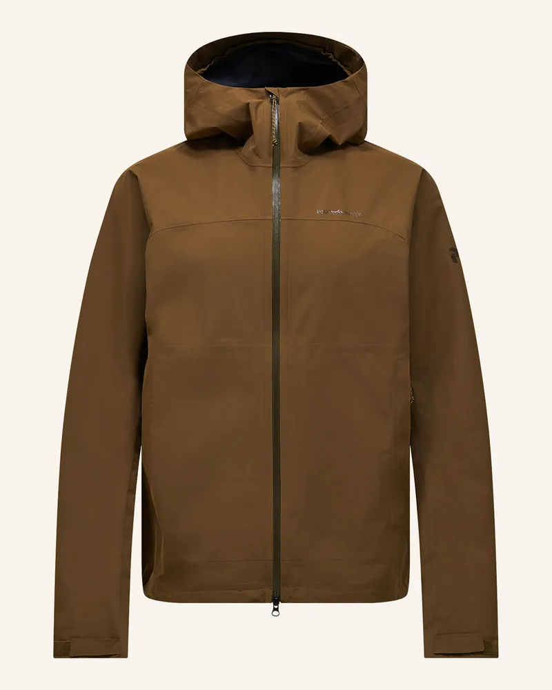 Peak Performance M Treeline Hipe® 2.5l  Shell Jacket Regenjacke gruen Khaki
