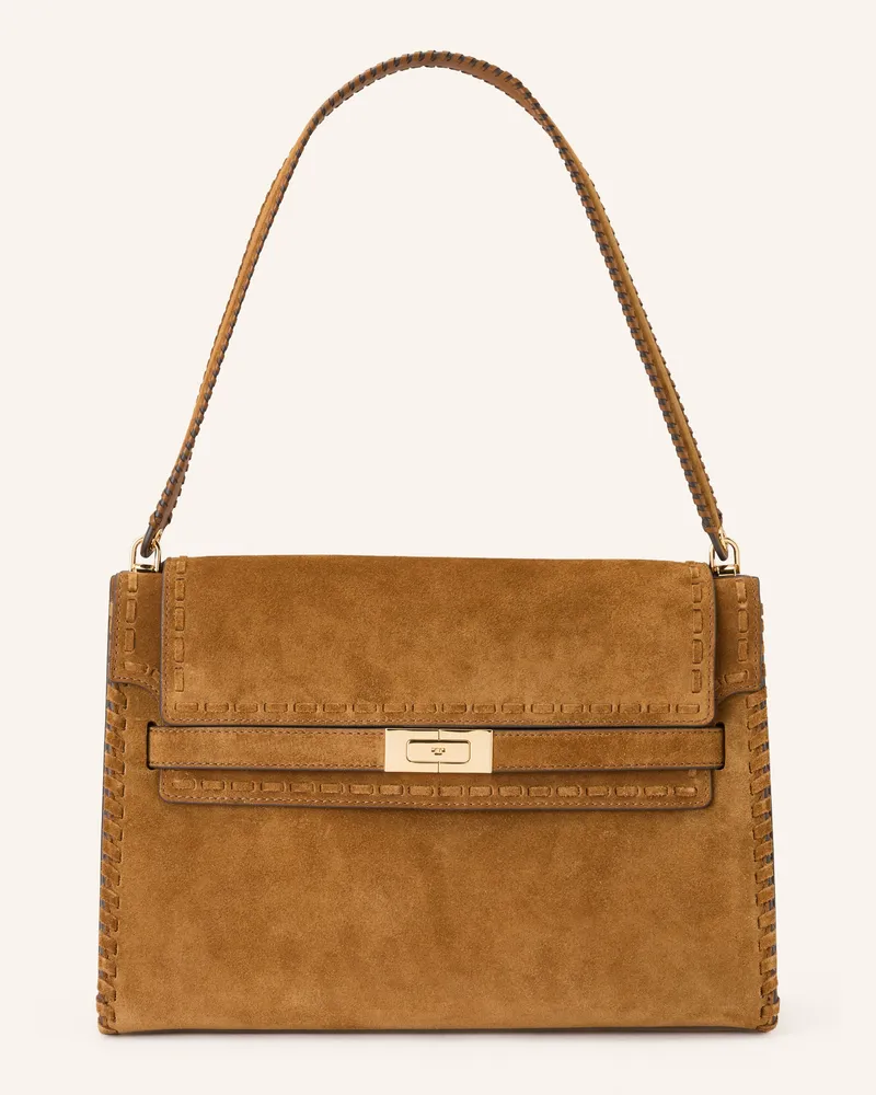 Tory Burch Schultertasche Lee Radziwll Large braun Cognac