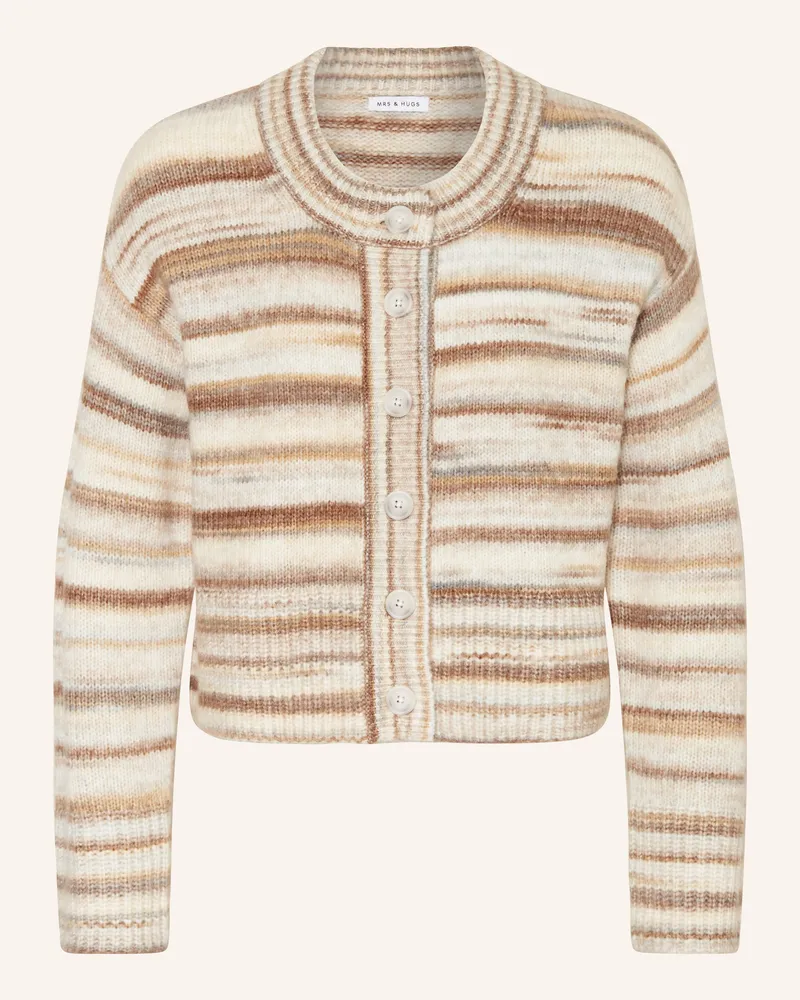 Mrs & HUGS Strickjacke beige Hellbraun