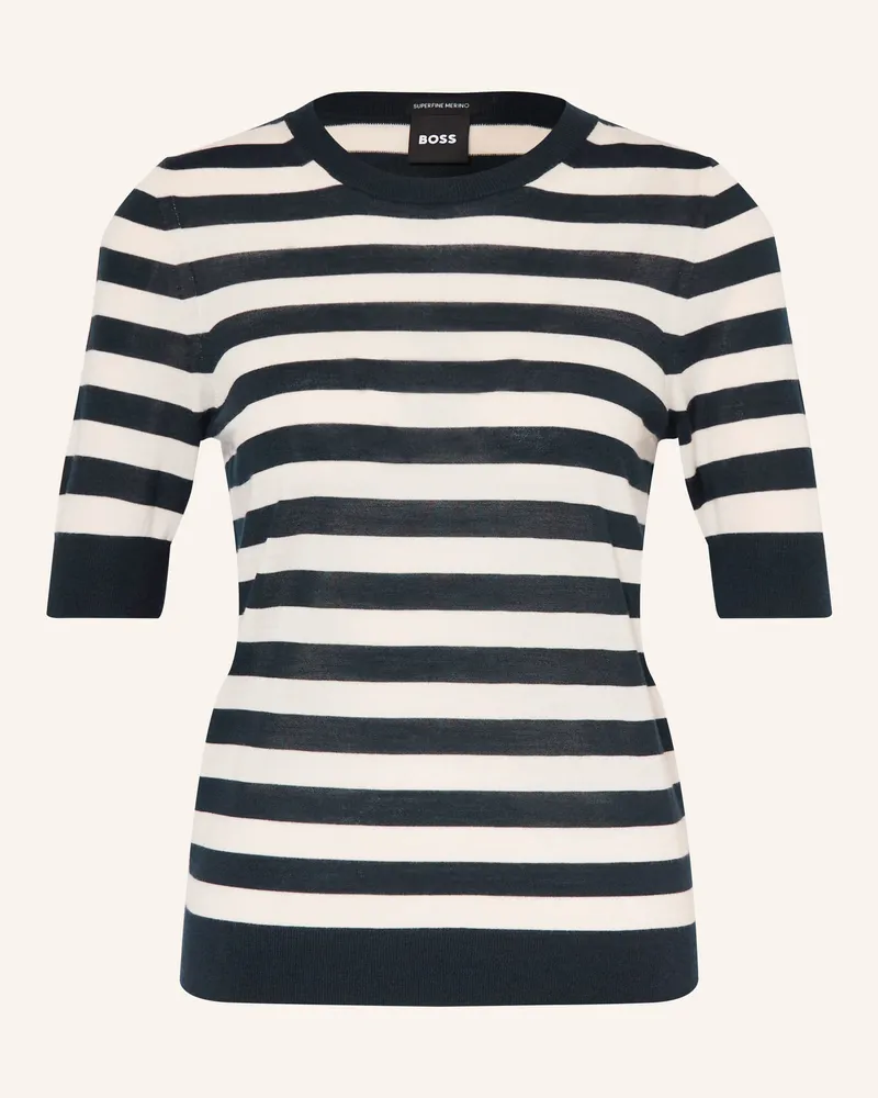 HUGO BOSS Strickshirt FARBELLA Dunkelblau