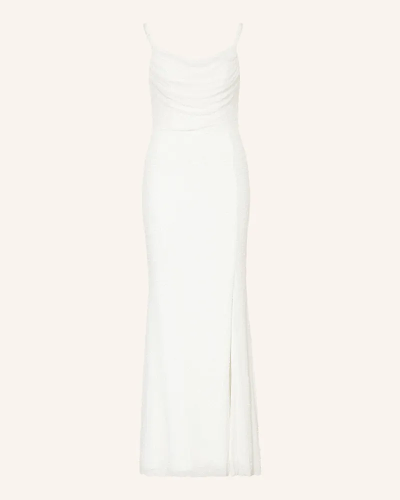 Apart Abendkleid mit Schmuckperlen Creme
