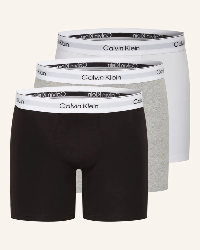 Calvin Klein 3er-Pack Boxershorts Icon Cotton Stretch grau Schwarz