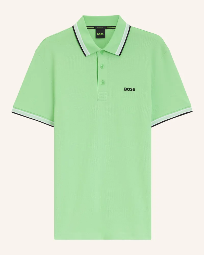 HUGO BOSS Piqué-Poloshirt Paddy Curved Regular Fit gruen Grün