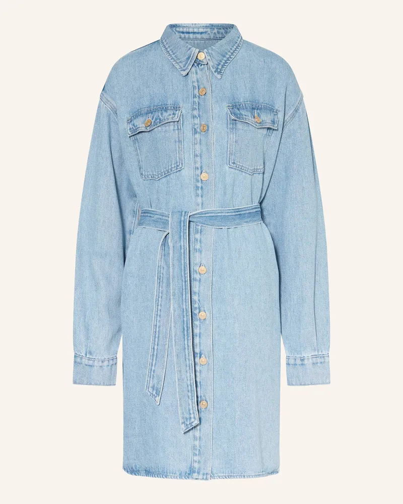 7 for all mankind Hemdblusenkleid in Jeansoptik Hellblau