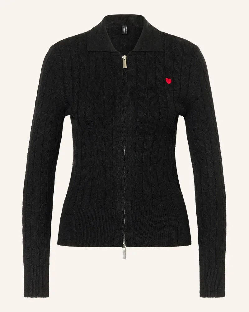 only Strickjacke schwarz Schwarz