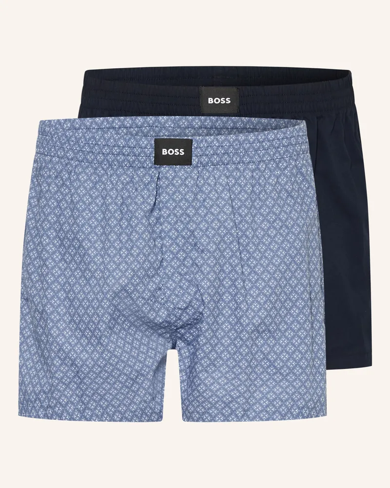 HUGO BOSS 2er-Pack Web-Boxershorts S. Cw Peach blau Dunkelblau