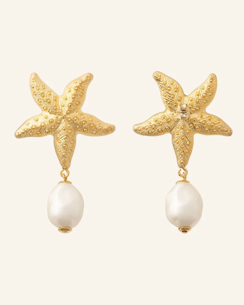 Vanessa Baroni Ohrhänger Starfish Pearl Earring Gold By Glambou gold Gold