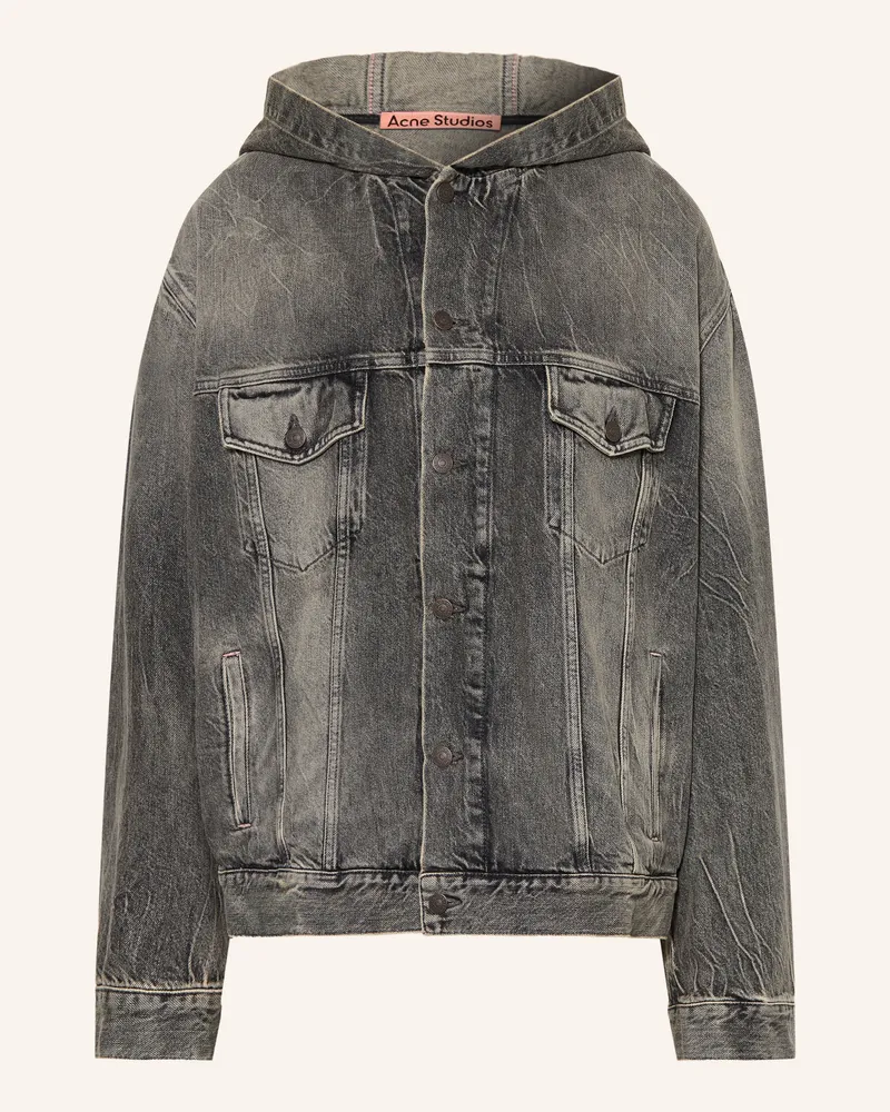 Acne Studios Oversized-Jeansjacke schwarz Washed