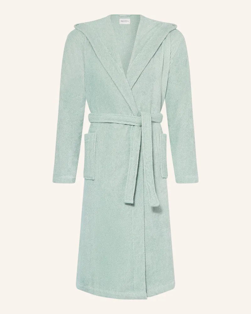 Marc O'Polo Damen-Bademantel mit Kapuze Hellgrün