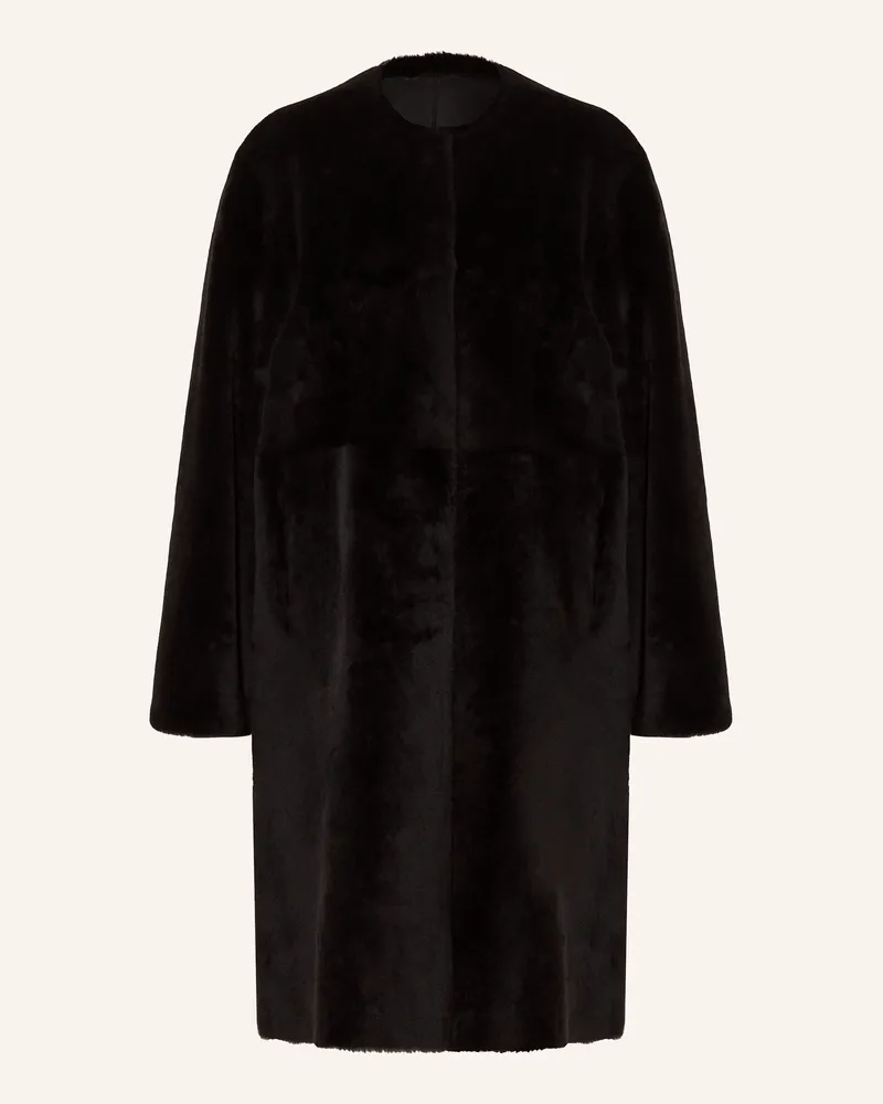 Manzoni 24 Ledermantel Zum Wenden schwarz Schwarz