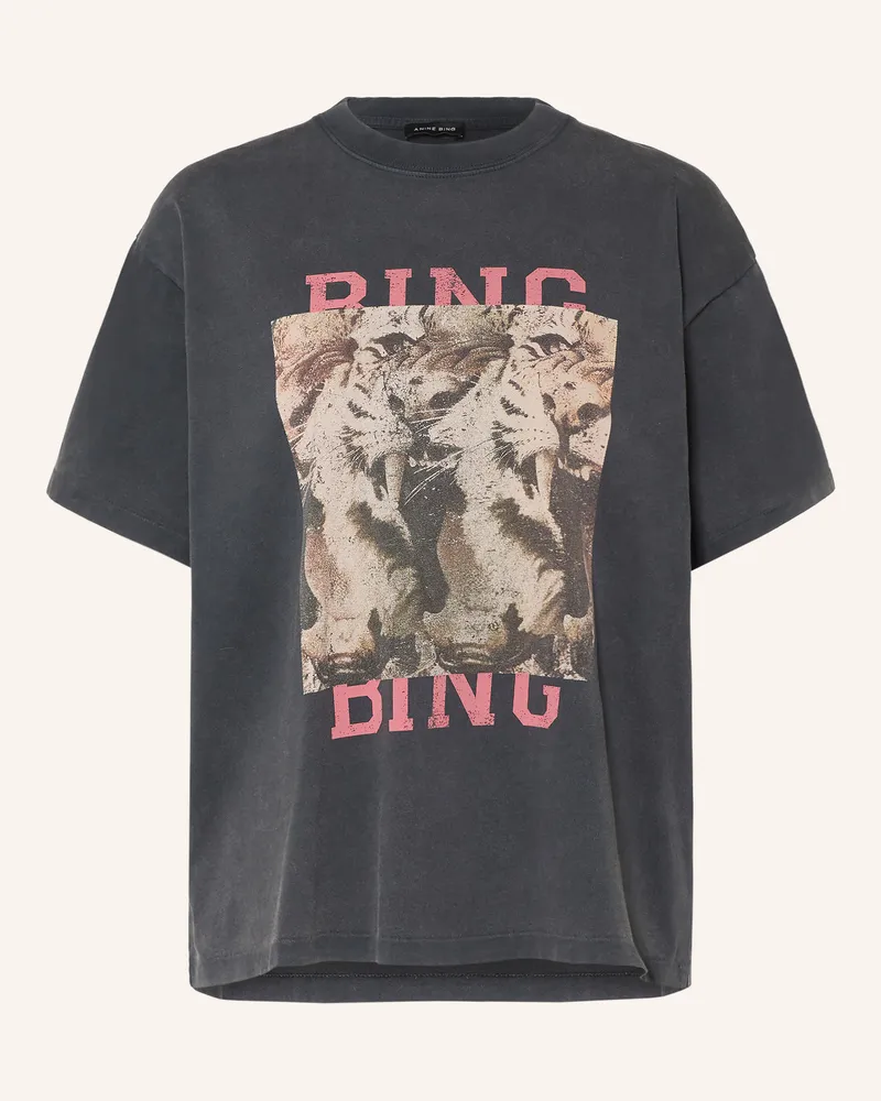 Anine Bing T-Shirt Cade schwarz Dunkelgrau