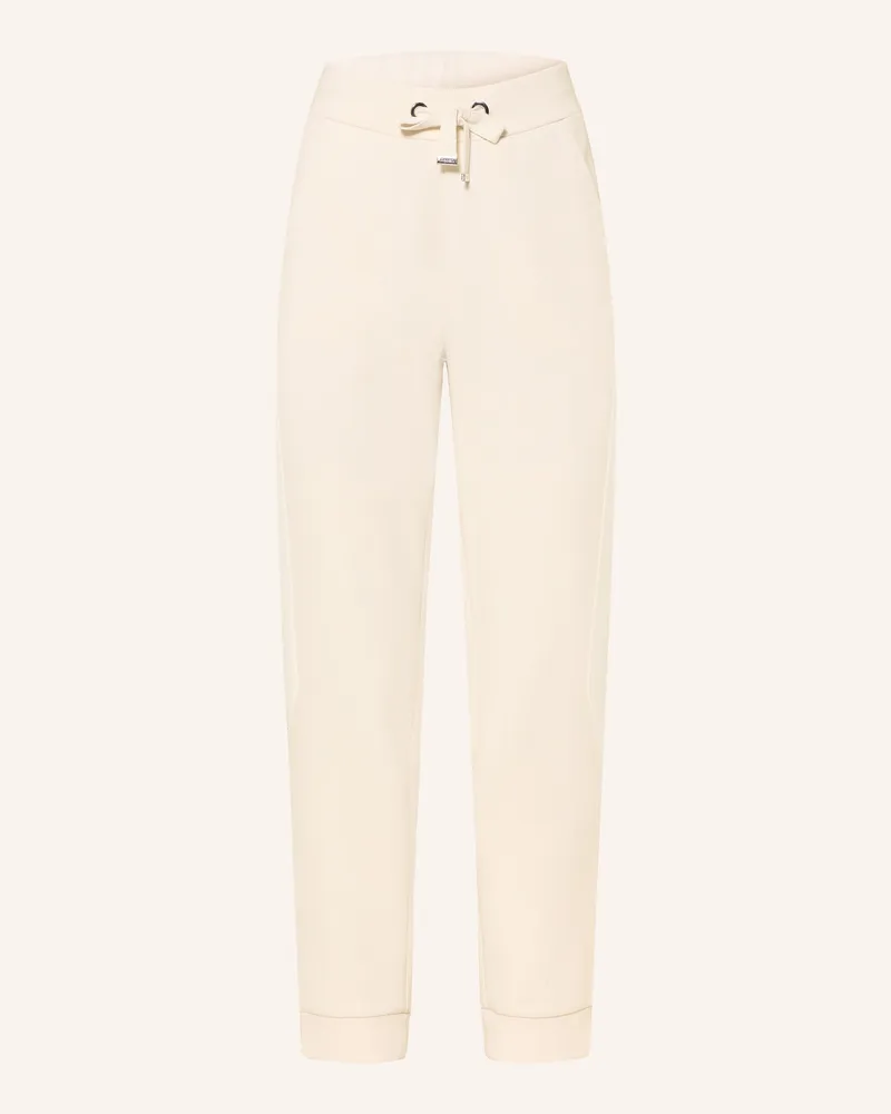 monari Jerseyhose Im Jogging-Stil Mit Schmucksteinen beige Creme