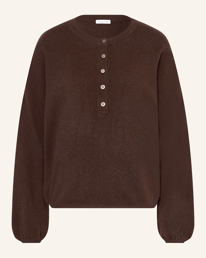 Mrs & HUGS Pullover Mit Cashmere braun Dunkelbraun
