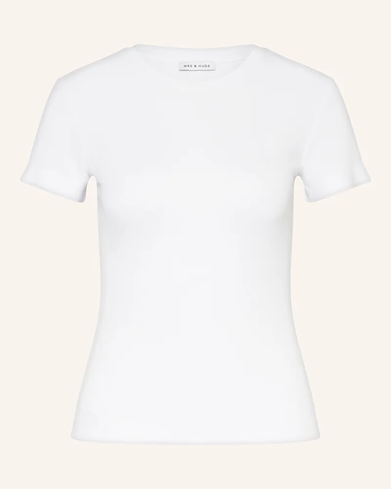 Mrs & HUGS T-Shirt Weiss
