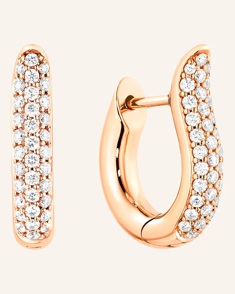 TAMARA COMOLLI Ohrstecker SIGNATURE OHRSTECKER HOOP SMALL DIAMOND PAVÉ 18K Roségold Roségold