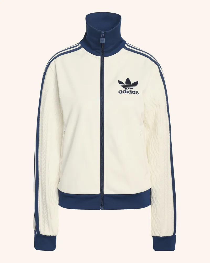 adidas Sweatjacke Knit Classic Im Materialmix weiss Weiss